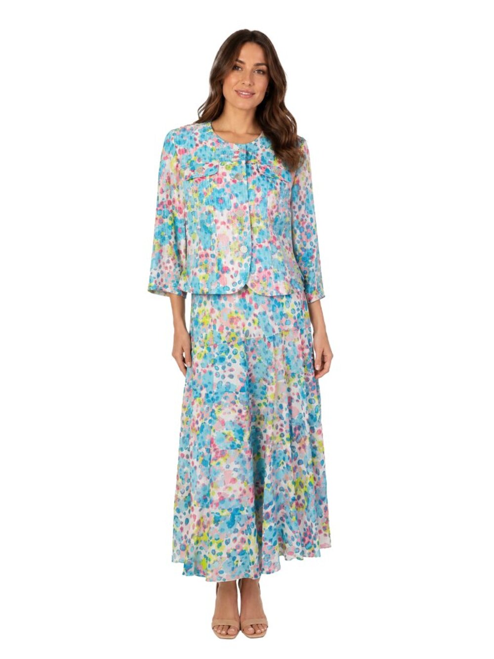 Ruby Rd Petite 8P Floral 2pc Skirt Set Jacket Spring Easter Outfit